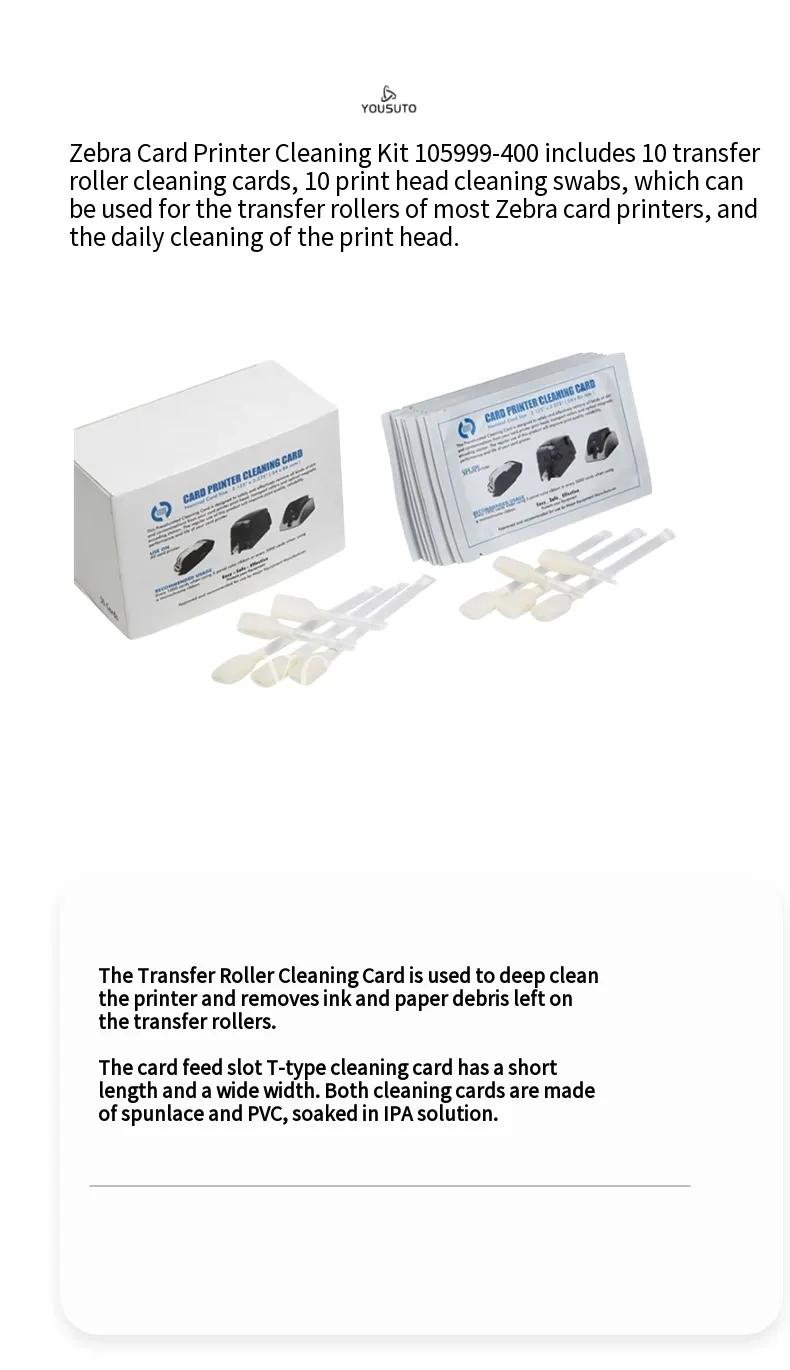 Cleaning Card/Kits 105999301 for Zebra ZXP 1&3 Card Printer