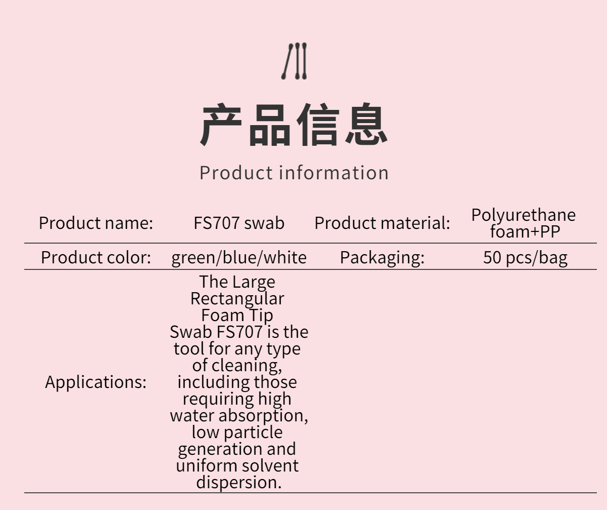 Technical Specification Cleanroom swab