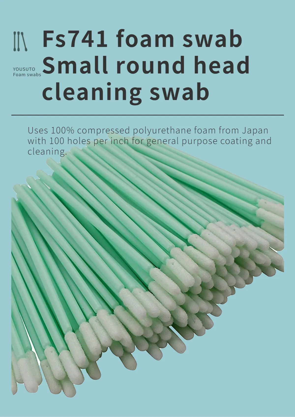 100 PPI polyurethane sponge foam swab