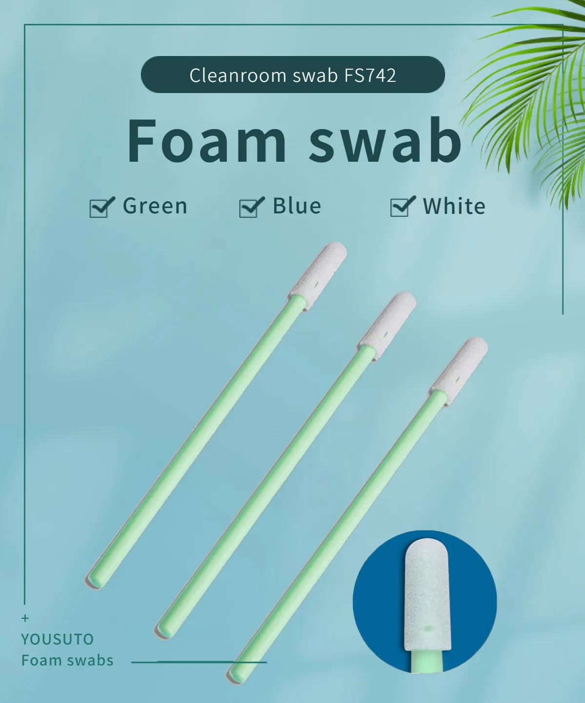 Cleanroom 100ppi Open-cell Polyurethane Foam Swab 