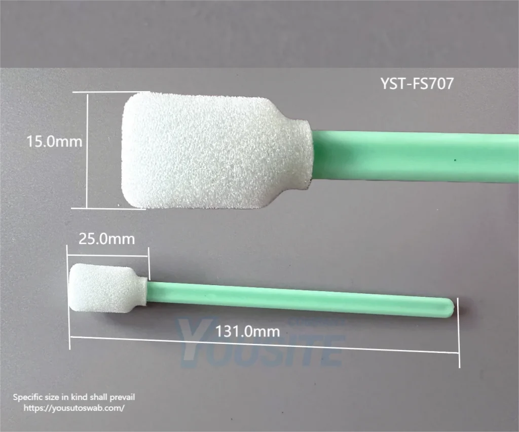 FS707 Foam Swab with Large Rectangular Head Dimensional specifications chart