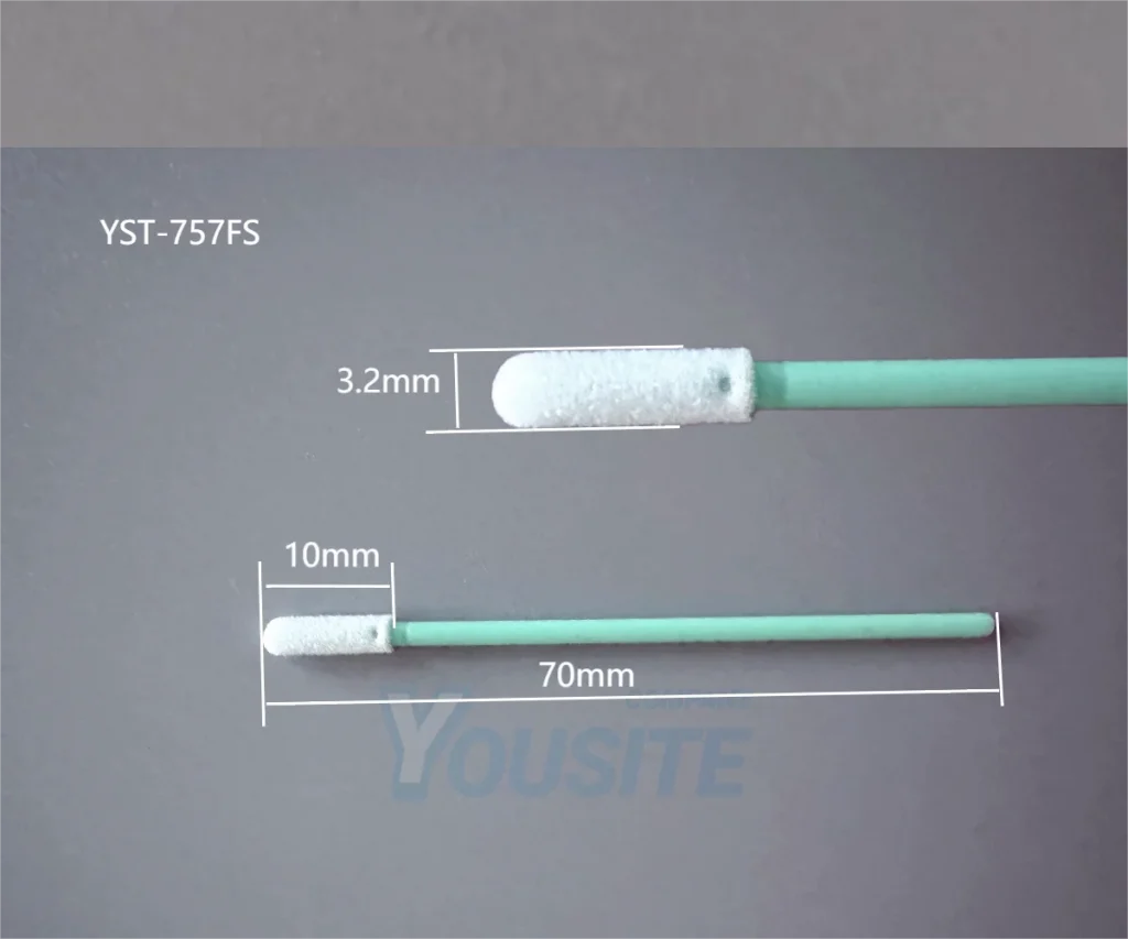 FS757G Small Tip Round Head Cleaning Swab Dimensional specifications chart