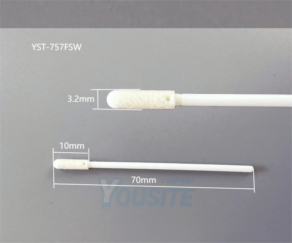 FS757 Small Tip Round Head Cleaning Swab Dimensional specifications chart